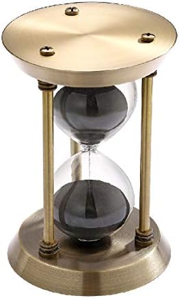 SuLiao 2 Minute Sand Timer Hourglass, Antique Metal Black Sand Clock, Antiguo Reloj De Arena 2 Minuto, Brass Sand Watch 2 Min, Small Unique Hour Glass Sandglass for Toothbrush, Office, Desk Decorative