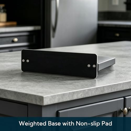 KITCHENDAO Stainless Steel Magnetic Knife Block, 12in Double-sided Magnetic Knife Holder Without Knives, Strong Magnet Knife Stand for Kitchen Countertop, Weighted Non-slip Base