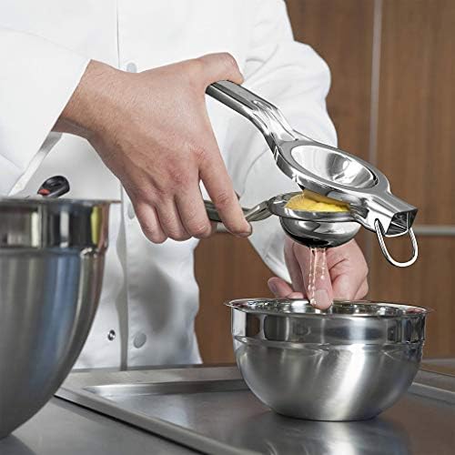The BIGGEST Professional Super Jumbo Stainless Steel Lemon Squeezer (EcoJeannie LS0002), Never Break Never Rust Lemon Juicer, Citrus Juicer/Commercial Grade Citrus Press (With Free Citrus Tap)