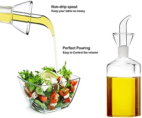 8 ounce/240 ml No Funnel Needed Olive Oil & Vinegar Dispenser Glass Cruet Decanter for Kitchen,Lab glassware seal handicraft Keeps Oil Fresh Longer
