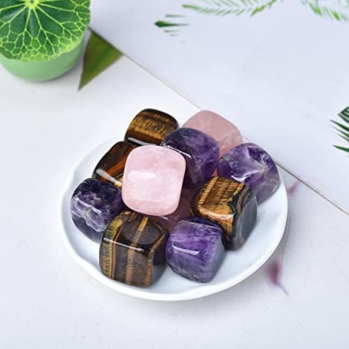 Whiskey Stones Chilling Crystal Ice Cubes for Drinks Whiskey Rocks 0.7-0.8" Wine Cubes Gifts for Women Multi Quartz Set of 6