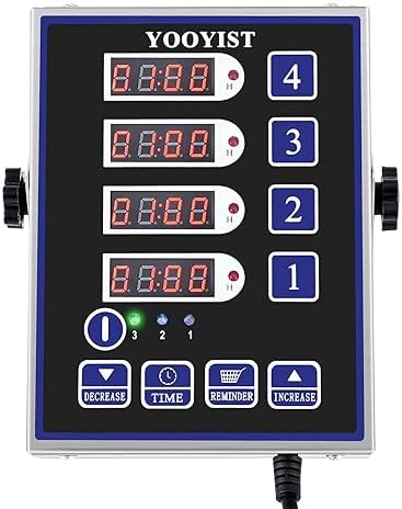 Commercial 4 Channel Digital Kitchen Timer Loud Alarm Cook Timer