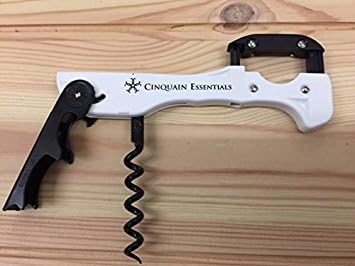 Premium Boomerang 3-in-1 Corkscrew Black & White - Made in Italy, Easy to Use + Extremely Durable. Best wine bottle opener for sommeliers, flight attendants, and waiters.