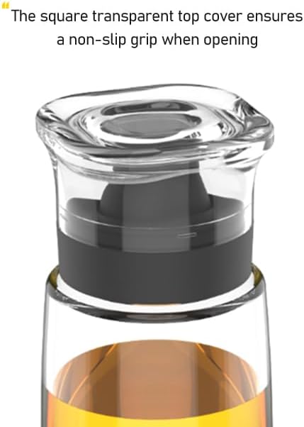 2 Pcs Glass Olive Oil and Vinegar Dispenser Bottles Set for Kitchen Cooking with Silicone Dual Pouring Spout, Soy Sauce Dispenser with Dust-proof Lid (White, 5.4 oz)