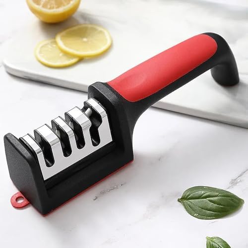 3 Stage Portable Knife Sharpener Sharpening Tool, Anti-slip,Easy To Repair,Restore and Polish Blades