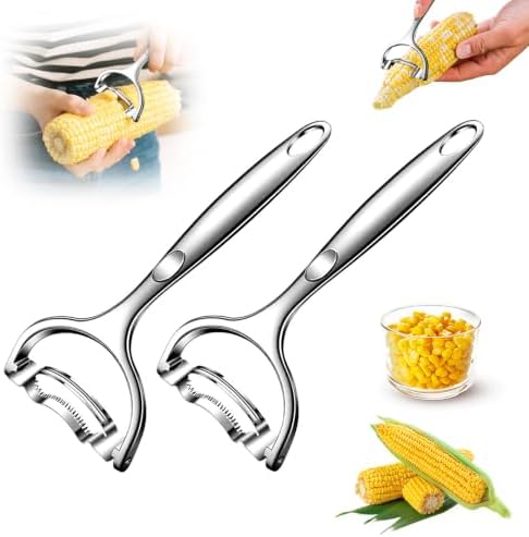 Corn Peeler Stainless Stee Corn Cob Stripper Tool Corn Thresher from the Cob, Removes Corn Kernels From Corn Cobs In Seconds Magic Corn Stripper Tool