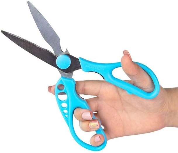 Strip-n-Snip™ - Herb Stripping Multi-use Scissors with Stainless Steel Blades (Blue)