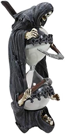 Ebros Gift 7.75" Tall Soul Harvester Time Waits for No Man Gothic Grim Reaper with Scythe Sand Timer Statue by Anne Stokes Macabre Ossuary Hell Skeletons Sandtimer Desktop Shelf Decorative Figurine