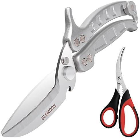 Heavy Duty Kitchen Poultry Shears Silver,2pcs set