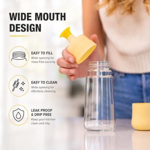 Zuutii Glass Oil Dispenser Bottles for Kitchen, No-Drip, 10.1 Fl Oz, 2 Pack