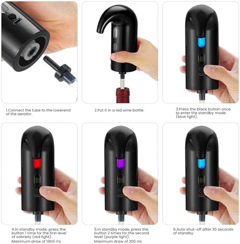 BLUBYEES Electric Wine Aerator and Automatic Wine Dispenser
