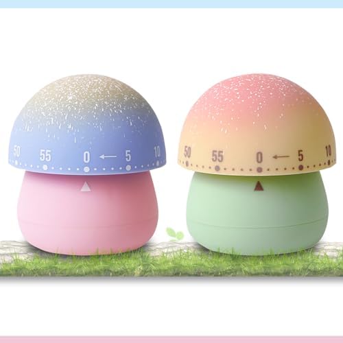 ELE DEPI 2pcs Cute Kitchen Timer for Kids,Mechanical Egg Timer for Cooking.