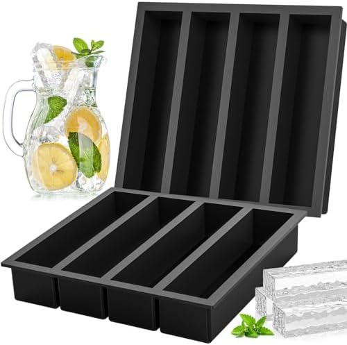Kitchen Silicone Ice Cube Trays Large for Whisky, Collins Ice Cube Mold Tray Also Used for Butter Mold, 2 Count