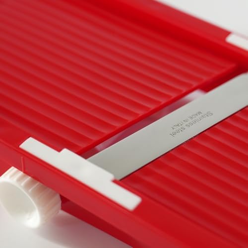Rigamonti La Brava-Adjustable Thickness Blade Vegetable Slicer Red, Stainless Steel ONE