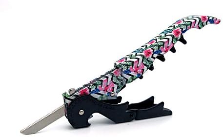 Pulltap's Genuine Collection Floral 900 Waiter's Corkscrew – Double-Hinged Wine Key with Sliding Foil Cutter – Patented Design – Made in Spain – Flower Black
