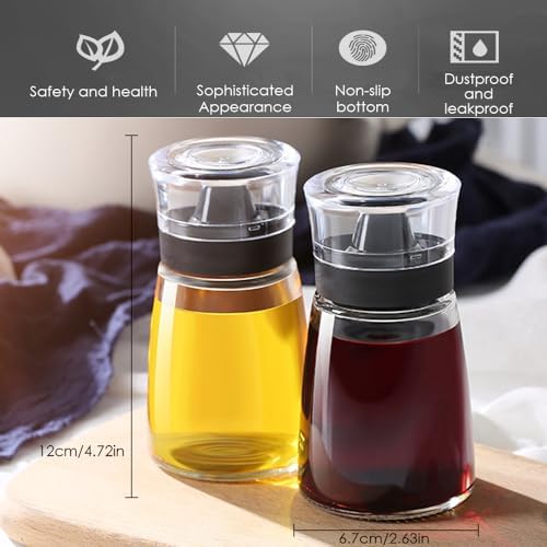 Leak-proof Oil Dispenser Bottle for Outdoor Camping, 160 ml/5.4 oz Glass Olive Oil and Vinegar Cruet, Well Sealed for Picnic Kitchen, 1 Pack