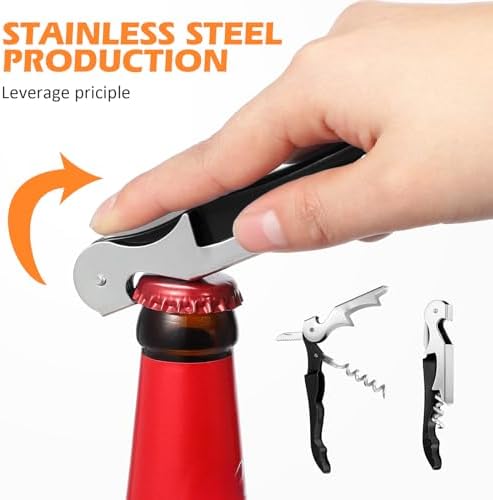 Honoson 40 Pcs Wine Opener Bulk Corkscrew Bottle Wine Key, Black, White