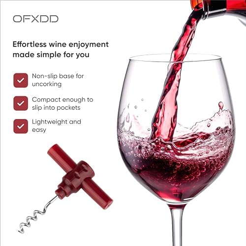 Basic Travel Wine Opener Pocket Size - Plastic Portable Corkscrew for Wine Glass Bottle - Set of 12
