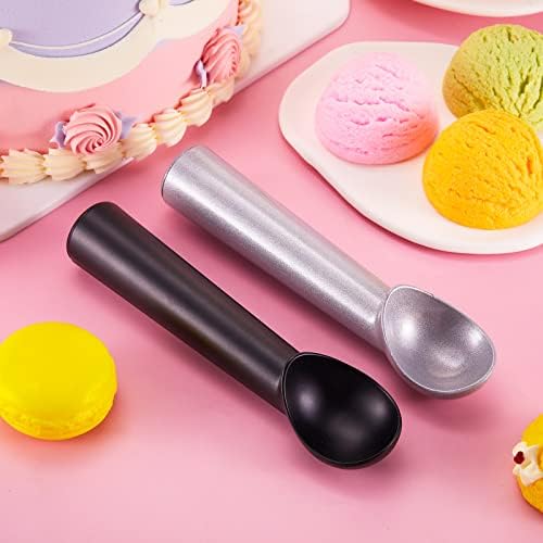 Gejoy 16 Pcs Ice Cream Scoop Set, Ice Cream Scoops 7 Inch, Black and Silver