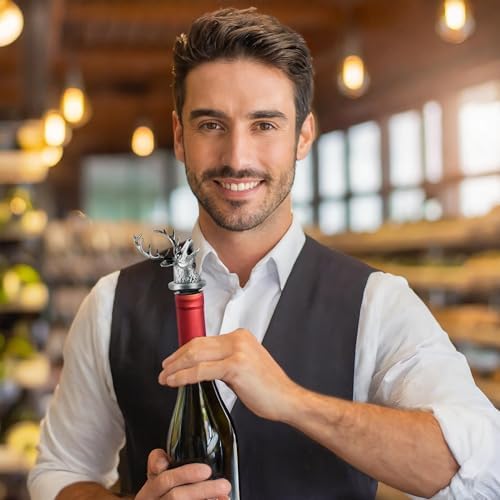 Stainless Steel Deer Wine Aerator Pourer - Deluxe Decanter Spout for Robust Red and White Wine - Pour Amore Bottle Pourer/Stopper & Air Diffuser by Chris's Stuff