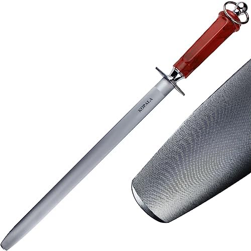 Sharpening Steel Knife Sharpener Rod Flat 12 IN Honing Steel for Knife