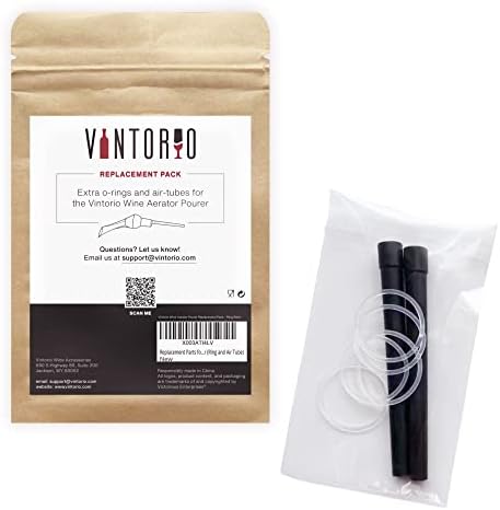 Wine Aerator Pourer and Replacement O-Rings and Air Tubes by Vintorio
