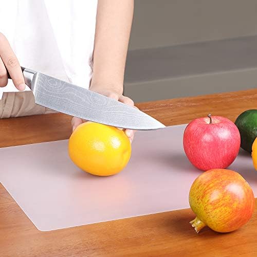 Boao 10 Pieces Flexible Plastic Cutting Board Multi Purpose Placemats Cutting Mats Vegetable Fruit Board, 15 x 12 Inch
