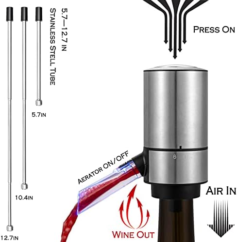 VENZELL Electric Wine Aerator Pourer with Vacuum Stopper One-Button