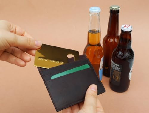 Suck UK Credit Card Bottle Opener - Beer Bottle Opener - Stocking Stuffers - Gag Gifts - Bar Tool - Novelty Gifts for Men - Ultra Thin Metal - Pocket Wallet Size - Travel Accessories - Gold Finish