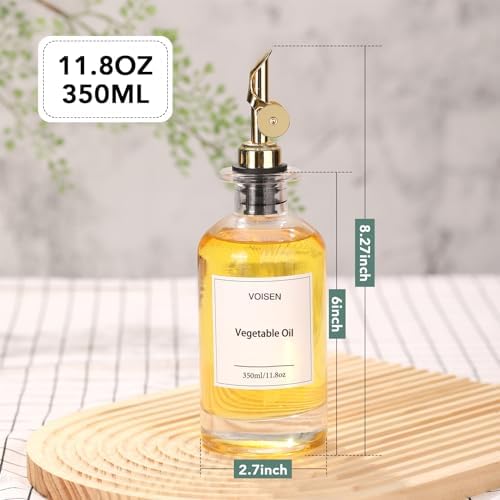 VOISEN Olive Oil Dispenser Bottle for Kitchen, Glass Oil Bottle Set of 6