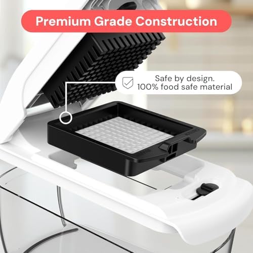 EaglestarEX Vegetable Chopper Mandoline Slicer, Food Veggie Chopper, Cheese Grater, Onion Vegetable Cutter with Container, Dicer, Kitchen Gadgets & Essentials, White/black