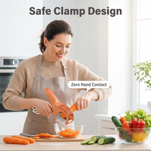Multifunctional Fruit and Vegetable Slicer with Stainless Steel Blades, Press & Cut, for Cucumber, Carrot, Banana, Sausage, 2 Pack