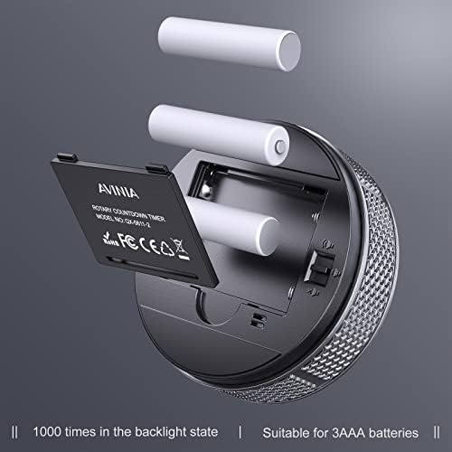AVINIA Digital Kitchen Timers, Visual timers Large LED Display Magnetic Countdown Countup Timer for Classroom Cooking Fitness Baking Studying Teaching, Easy for Kids and Seniors Silver