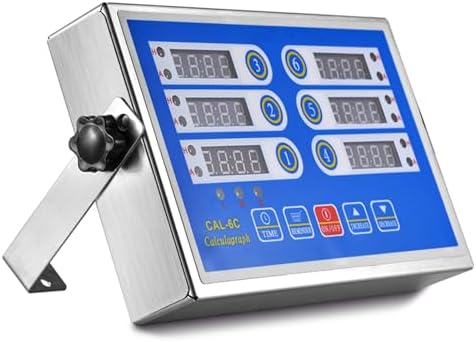 Commercial 6 Channel Kitchen Timer Cooking Countdown with Clear Display Loud Ring Alarm Reminder for Restaurant Multiple Events