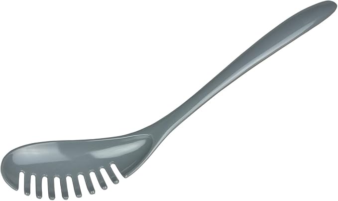 Gourmac 12-Inch Melamine Pasta Server Spaghetti Fork & Strainer, Gray