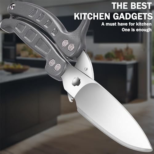 Heavy Duty Kitchen Shears,Poultry Shears with Safety Lock,Grey