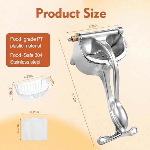 Heavy Duty Manual Fruit Juicer Press,XL Fresh Fruit Juice Extractor,2026 New Hand Press Citrus Squeezer for Lemon, Orange, Grape
