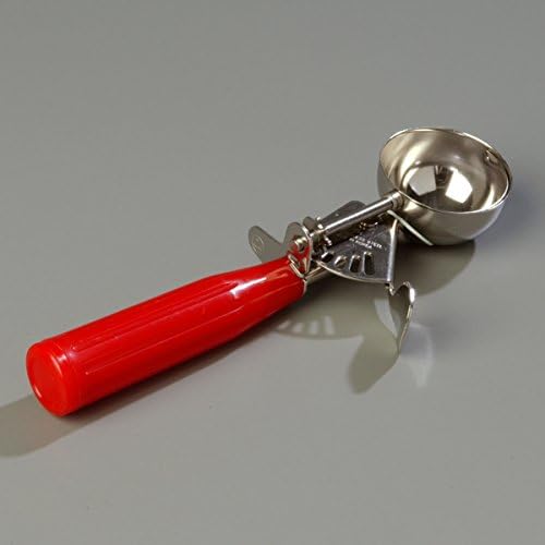 Carlisle FoodService Products 60300-24 Stainless Steel Portion Control Disher Scoop, 1.8 oz, Red