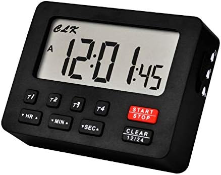 Jayron Desktop Digital Countdown Timer Kitchen Timer Stopwatch,Counting,Magnetic Hanging Hole Loud Alarm for Wedding Retired lab Homework Exercise Sports Fitness Work Cooking(Black)