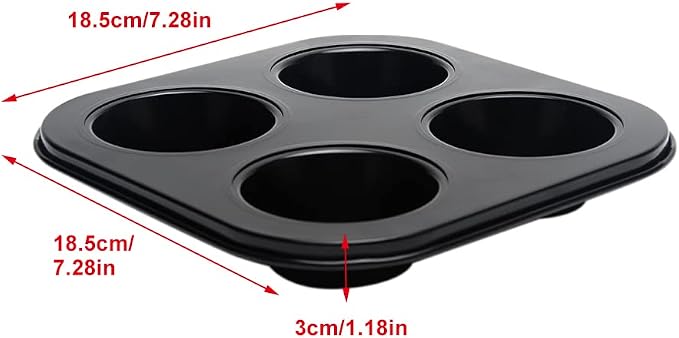 Muffin Pan, Non-Stick 4 Cup Bakeware Muffin Tin Cupcake Pan, Pack of 2, Carbon Steel