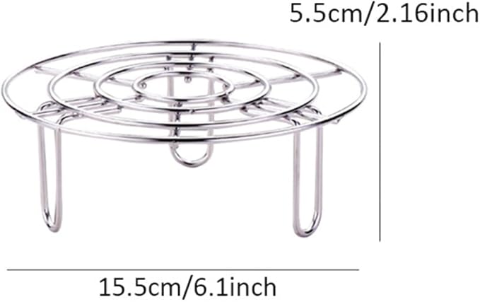 Steam Rack, Heavy Duty Steaming Rack Stand, Stainless Steel Round Steamer Cooling Rack Trivet, Pot Steamer Insert Food Stand, Steaming Cookware Accessories(15.5cm/6.1in)
