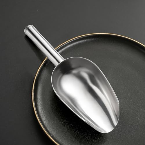 Ice Cube Scoop Cast Aluminum Shovel Scoops Kitchen Utility Scoops Set, Ice Scooper for Ice Maker Freezer Coffee Bean Food Candy Flour Popcorn Rust Free 6 oz ﻿