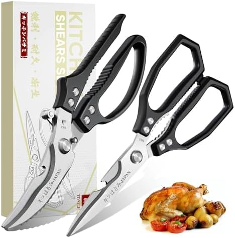 TIVOLI Black Kitchen Shears Set for Meat, Chicken & Turkey Boning