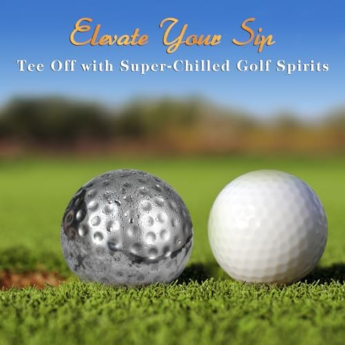 Oaksea Gifts for Men Dad Fathers' Day, Golf Ball Shaped Stainless Steel Whiskey Stones Gifts Set, Reuasable Ice Cube for Drinking, Anniversary Birthday Gifts for Him, Cool Stuff Bourbon Presents