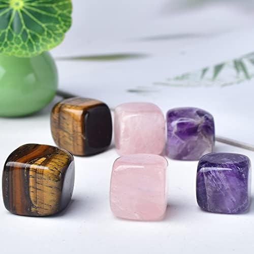 Whiskey Stones Chilling Crystal Ice Cubes for Drinks Whiskey Rocks 0.7-0.8" Wine Cubes Gifts for Women Multi Quartz Set of 6