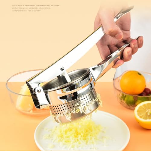 Heavy Duty 430 Stainless Steel Potato Masher Potato Press Potato Ricer with Comfortable Handle Kitchen Gadget