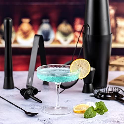 JNWINOG 11Pcs-Cocktail Shaker Set Stainless Steel Bartending Kit 25oz Boston Shaker Bar Set Cocktail Mix Drink Making Kit Professional Bar and Home Drink Bar Tools for Bartender(Matte Black)