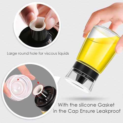 Leak-proof Oil Dispenser Bottle for Outdoor Camping, 160 ml/5.4 oz Glass Olive Oil and Vinegar Cruet, Well Sealed for Picnic Kitchen, 4 Pack