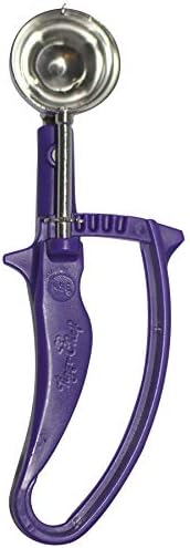 Tiger Chef 3/4-Oz. Orchid Easy Grip Left & Right Ergonomic Squeeze Handle Ice Cream Scooper, All-purpose Stainless Steel Dishers For Ice Cream, Cookie Dough, Meat Balls, Rice, etc. NSF Certified