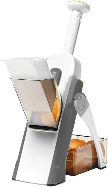 Saker Adjustable Safe Vegetable Slicer,Safe 5-in-1 Mandoline Slicer, Adjustable Vegetable Chopper & Fruit Slicer for Fast Meal Prep, 0.1-8mm Thickness (grey)